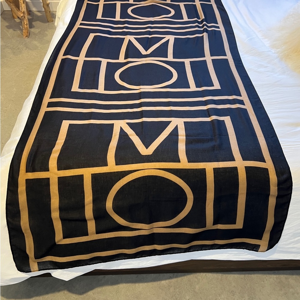 Black and Tan Geometric Scarf